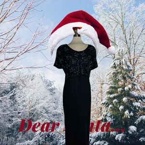 Lori Luxury. Black Maxi Embellished  beaded Cocktail  Dress Size M